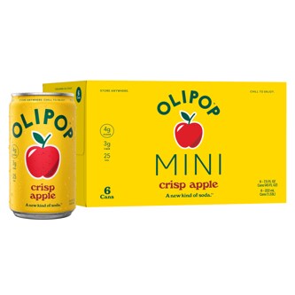 Olipop Crisp Apple Soda, Minicans